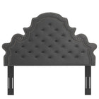 Modway Diana Tufted Performance Velvet Twin Headboard - Charcoal-Multiple Mounting Positions