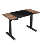 LjubLjana 53" Electric Height Adjustable Sit-Stand Desk - Black/Wood-Sturdy 4-Part Top Design - This space-efficient 53.5" x 23.6" table will easily fit into your office area while still providing ample space for a variety of monitor and laptop setups along with important work materials, supplies, and decor