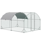 PawHut - Grande cage à poules en métal galvanisé 9,2 pi x 12,5 pi x 6,5 po-Le toit ombragé garde les animaux au frais, au sec, confortables et les protège de la pluie et des rayons UV 