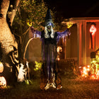 Outsunny 6' Animated Hanging Witch Halloween Decoration-No need to assemble and battery operation for quick, effortless Halloween scene setup