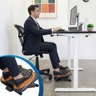 ShoppingAll Ergonomic Height Adjustable Under Desk Footrest with Massage Roller - Black-Built with a rubberized non-skid base that keeps the footrest firmly in place on various floor types, ensuring stability while protecting your flooring from scratches.