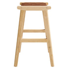 Modway - Saoirse Imitation cuir Tabouret de comptoir en bois - Brun naturel - Ensemble de 2-7