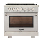 Kucht 36" KFX-X Series Pro Style Natural Gas Range - Stainless Steel-New true simmer burners for precise low heat cooking