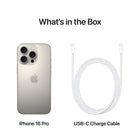 Apple iPhone 16 Pro 6.3" - 128 GB - Natural Titanium - Unlocked-Satellite Connectivity: If you don't have cell service or Wi-Fi, iPhone can connect to a satellite so you can send and receive messages and Tapbacks. In a severe car crash, iPhone can connect to emergency services when you can't