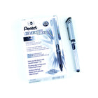 Pentel EnerGel Liquid Gel Pen Metal Tip Capped - 0.7 mm - Black - 12 Pack  -A sleek and slim light grey barrel design makes it easy to hold. Maximum comfort and control with the rubber grip