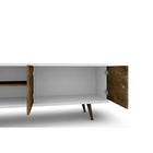 Manhattan Comfort Liberty MDP and MDF 62.99"W TV Stand, White and Rustic Brown (201AMC69)-Recommended for a 46" -60" TV.