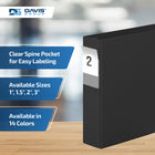 Davis Group Premium Economy Binder - D Ring - 2" - Black - 6 Pack-D Ring, Non-Locking
