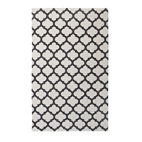 Modway Lida Moroccan Trellis Area Rug - 8 ft W x 10 ft L - Ivory/Charcoal-Moroccan Trellis Area Rug
