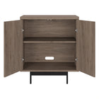 Hudson&Canal Whitman 28"W Accent Cabinet - Antiqued Grey Oak-Clean with a soft, dry cloth and no harsh chemicals or abrasive cleaning materials