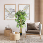 Outsunny 5' Artificial Bamboo Tree in Nursery Pot with 1095 Leaves - Green-This plant includes 1095 leaves which bring a natural feeling to your room 