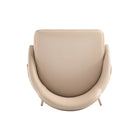 Manhattan Comfort Gracie 22" Modern Leatherette Upholstered Counter Stool - Tan and Gold - 3 Pack-21.7" L x 23" W x 38" H