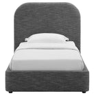 Modway Keynote Upholstered Fabric Curved Twin Platform Bed - Heathered Weave Slate-Assembly Required