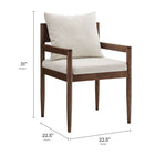 Modway Remington Wood Dining Armchair - Salt-Removable Back Pillow with Slub Weave Fabric