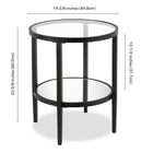 Hudson&Canal Hera 20"W Round Side Table with Mirror Shelf - Blackened Bronze-8