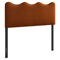 Modway Athena Stain-Resistant Performance Velvet Queen Size Headboard - Rust-Stain-Resistant Performance Velvet