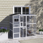 PawHut 76" Outdoor Catio Cat Enclosure - Grey-Easy assembly with 2 people in 1 to 1.5 hrs. 