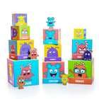 Open The Joy Tower of Emotions Nesting & Stacking Blocks - English Version-Each side of the block features a different character, and once stacked and lined up, you'll notice the increasing evolution of emotions from bottom to top