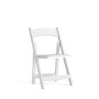 Flash Furniture – Chaise pliante en bois série HERCULES avec siège en vinyle rembourré, blanc (XF2901WHITE)-Chaise pliante en bois