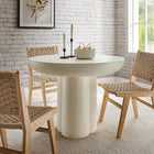 Modway Caspian 40" Round Concrete Dining Table - White-MDF Construction