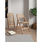 Manhattan Comfort Pullman 18.11" Industry Chic Dining Folding Chair - Nature - Set of 2-Fine Natural Cane Made from Authentic Wooden Rattan