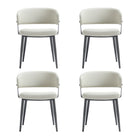 Manhattan Comfort - Lot de 4 chaises de salle à manger modernes Luce 22 po en similicuir texturé, coloris avoine-Chaise de salle à manger moderne pour salle à manger et usage de bureau Lot de 4