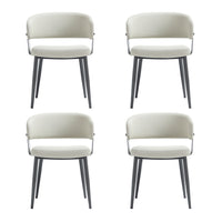 Manhattan Comfort - Lot de 4 chaises de salle à manger modernes Luce 22 po en similicuir texturé, coloris avoine-Chaise de salle à manger moderne pour salle à manger et usage de bureau Lot de 4