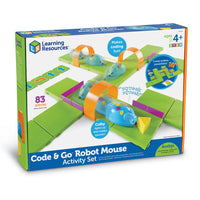 Learning Resources - Stem Robot Mouse Coding Activity Set-Create your path with 16 maze grids to create a 20' x 20' maze board, 22 maze walls, and 3 tunnels for endless possibilities.