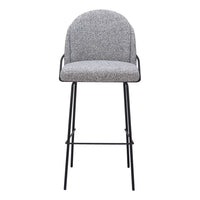 Zuo Jambi Barstool - Black/White - Set of 2-Shearling style fabric