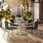 Flash Furniture – Table carrée de 23,5 po en aluminium/4 chaises en rotin noir, intérieur/extérieur (TLH-ALUM-24SQ-020BKCHR4-GG)-Pour quatre personnes