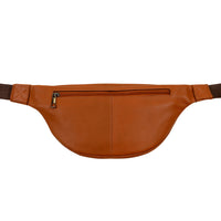 CHAMPS Onyx Collection Leather Waistpack - Brown-Adjustable Buckle and strap