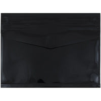 JAM Paper Enveloppes format livret en plastique, fermeture autoagrippante, exp. de 2 po, lettre, 9 3/4 x 13 po, noir, 12/pqt-Noir