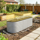 Outsunny 2-Piece Galvanized Raised Garden Bed-Modular design allows flexible round or oval assembly

