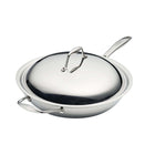 Tramontina - Wok en acier inoxydable à 3 couches de 12,5 po Signature – Prêt pour induction-Construction à 3 couches assurant une distribution précise de la chaleur et des performances supérieures