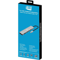 Adesso 7-in-1 USB-C Docking Station Hub-7-in-1 Multiport USB-C Hub - Expand your laptop or tablet connectivity with HDMI, USB, PD, and card readers