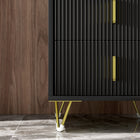 HOMCOM - Table de chevet avec pieds en métal pour chambre - noir-Montage requis