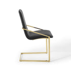 Modway Pitch Performance Velvet Dining Armchair - Gold/Black-Non-Marking Foot Caps