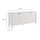Modway Emmeline 66" 4-Door Scalloped Sideboard Cabinet - White-Soft-Close Hinges