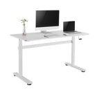 Uplite Height Adjustable Sit-Stand Ergonomic Desk - White-Desk Foot Length: 22.4"