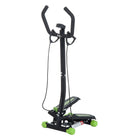 Soozier Mini Stepper with Resistance Bands - Stair Stepper with LCD Monitor for Home Gym-Twist stepper workout machine with handlebar and multi-function LCD monitor   