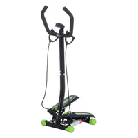 Soozier Mini Stepper with Resistance Bands - Stair Stepper with LCD Monitor for Home Gym-Twist stepper workout machine with handlebar and multi-function LCD monitor   
