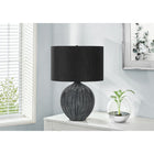 Monarch Specialties 23" H Contemporary Table Lamp - Black Ceramic / Black Shade-The 3-way rotary switch holds a single bulb with a maximum output of 100w/120v (not included), allowing you to customize the lighting and create the perfect ambiance in your space