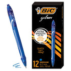 BIC Gel-ocity Retractable Quick Dry Gel Pen - 0.7mm - Blue - 12 Pack-Retractable Gel Pens