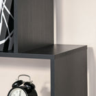HOMCOM 6-Tier Geometric Wooden Bookcase Home Office Furniture - Black-Great organizer to keep your bathroom, dorm, office, living room, kitchen tidy and orderly 