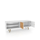 Manhattan Comfort Liberty 62.99" TV Stand, White and 3D Brown (201AMC67)-Recommended for a 46" -60" TV.