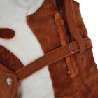 Qaba - Cheval à bascule en peluche sur rockers en bois - marron et blanc-Matériau : Peluche, base en bois, acier, coton PP 