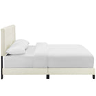 Modway Amira Performance Velvet King Bed - Ivory-Wood Frame / LVL Slats / MDF Headboard