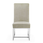 Manhattan Comfort - Chaise de salle à manger moderne Element 19,68 po en velours capitonné - Champagne-Conception de dossier serré