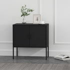 Manhattan Comfort Ava 23.6" Modern Accent Cabinet - Black-Features 2 Standard Metal Doors with Vertical Metal Handles