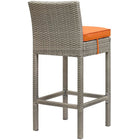 Modway - Conduit Terrasse extérieure Rotin en osier Tabouret de bar - Orange gris clair - Ensemble de 2-Housse de coussin pour tous les temps