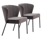 Zuo Aimee Dining Chair - Grey - Set of 2-Assembly not required